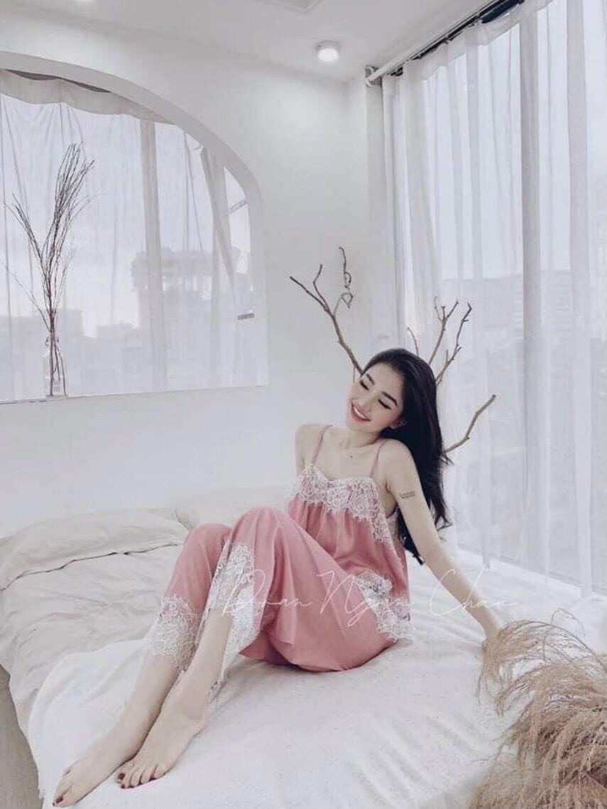 Đồ bộ mặc nhà 2 dây chất satin siêu mát nhà Miki store