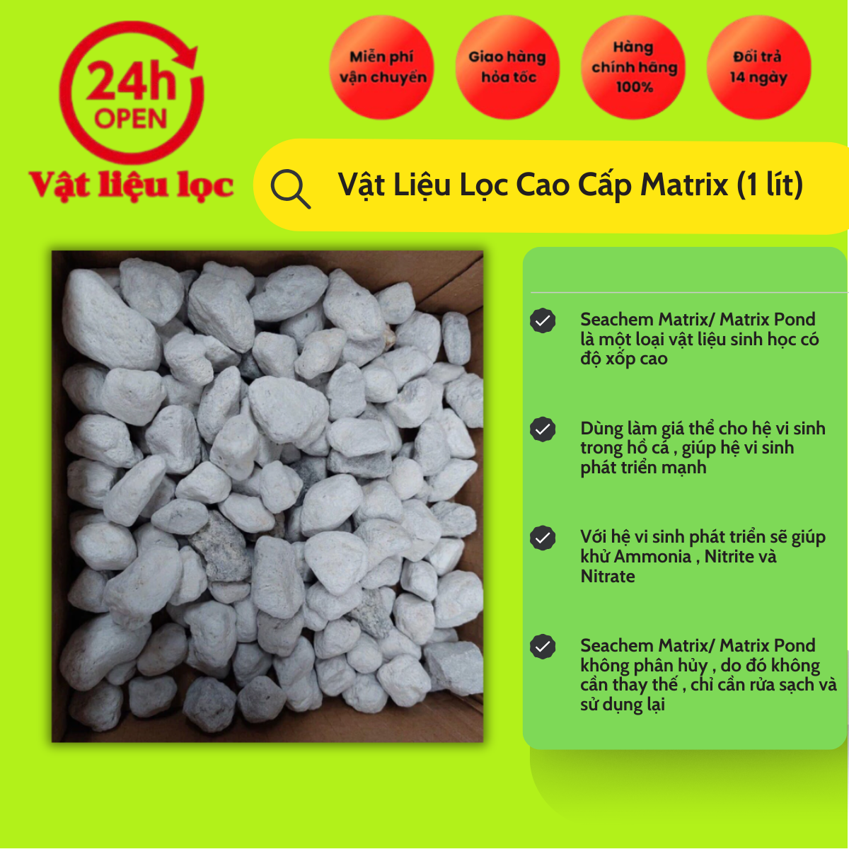 Vật Liệu Lọc Cao Cấp Matrix (1 lít)