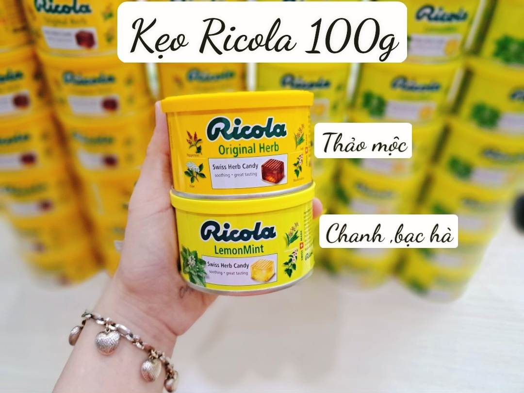 Date 08/28  Kẹo Ricola Thảo mộc Thụy Sĩ 100g/250g - Lemon Mint/Original / Blackcurrant