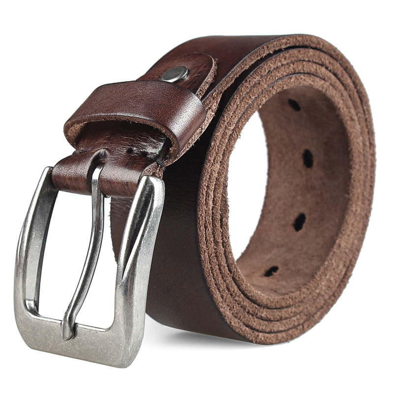 MEDYLA Fashion Men's Belt Top Natural Genuine Leather Sturdy Buckle Men Vintage Belt Suitable for Jeans Casual Pants