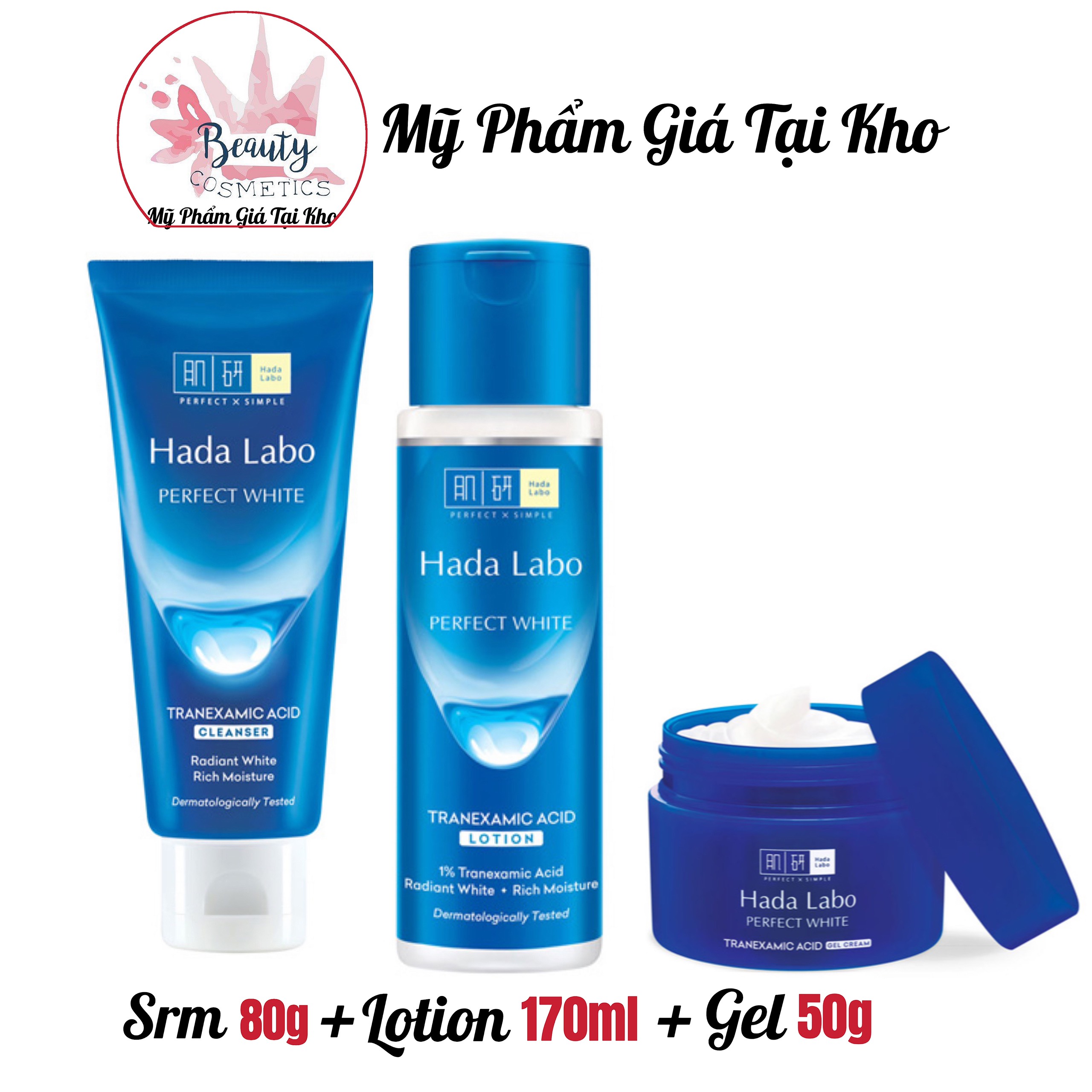 Bộ Sản Phẩm Làm Trắng Dưỡng Ẩm HADA LABO PERFECT WHITE (NEW)