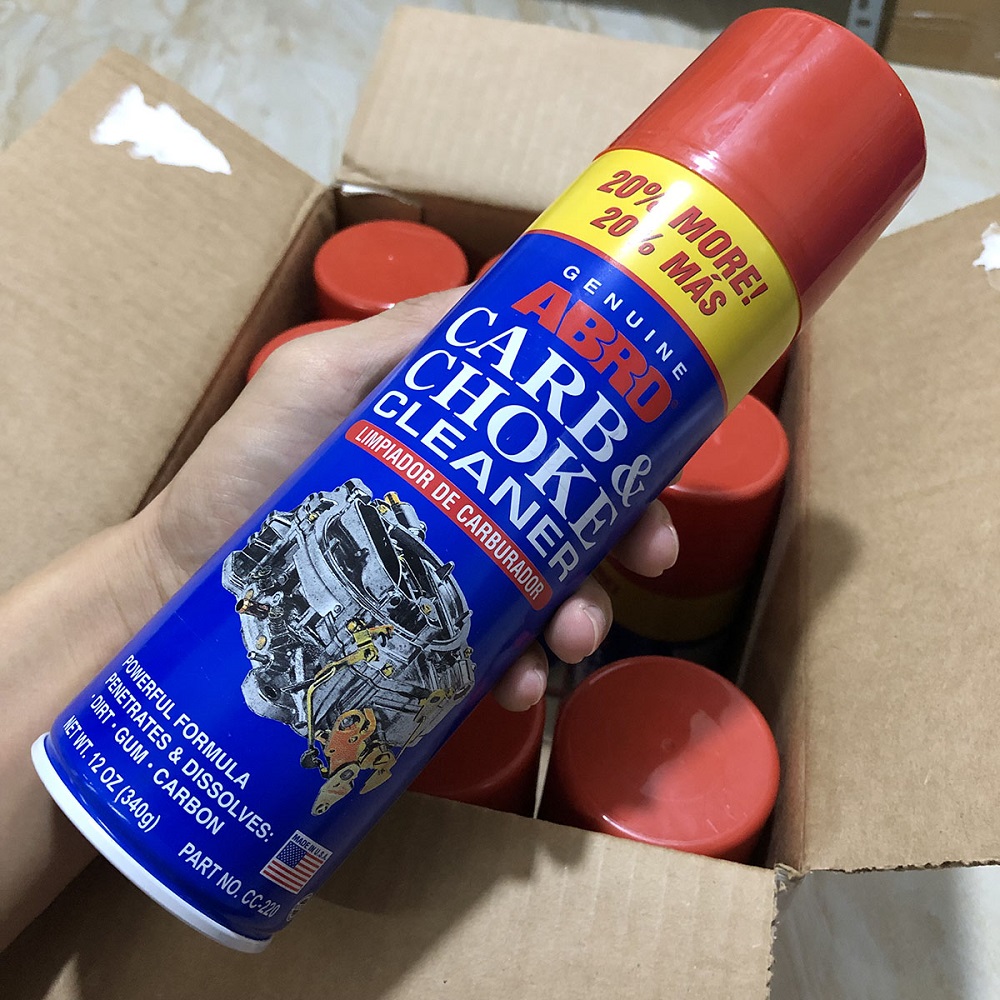Chai xịt súc bình xăng con Abro Carb & Choke Cleaner 400ml