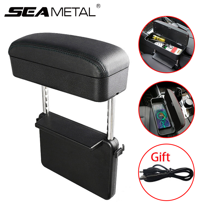 Phụ Kiện Xe Hơi Hộp Tay Vịn Ô Tô Có Sạc Không Dây Dụng Cụ Sắp Xếp Chỗ Trống Hỗ Trợ Khuỷu Tay Có Thể Điều Chỉnh