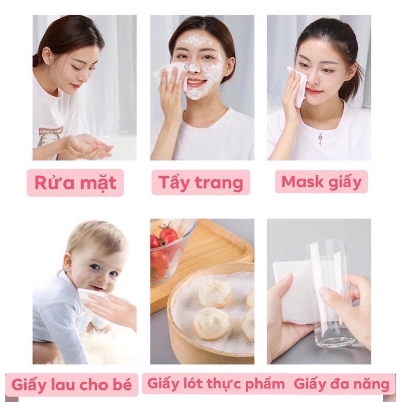 KHĂN GIẤY LAU MẶT COTTON HATSU TRẮNG