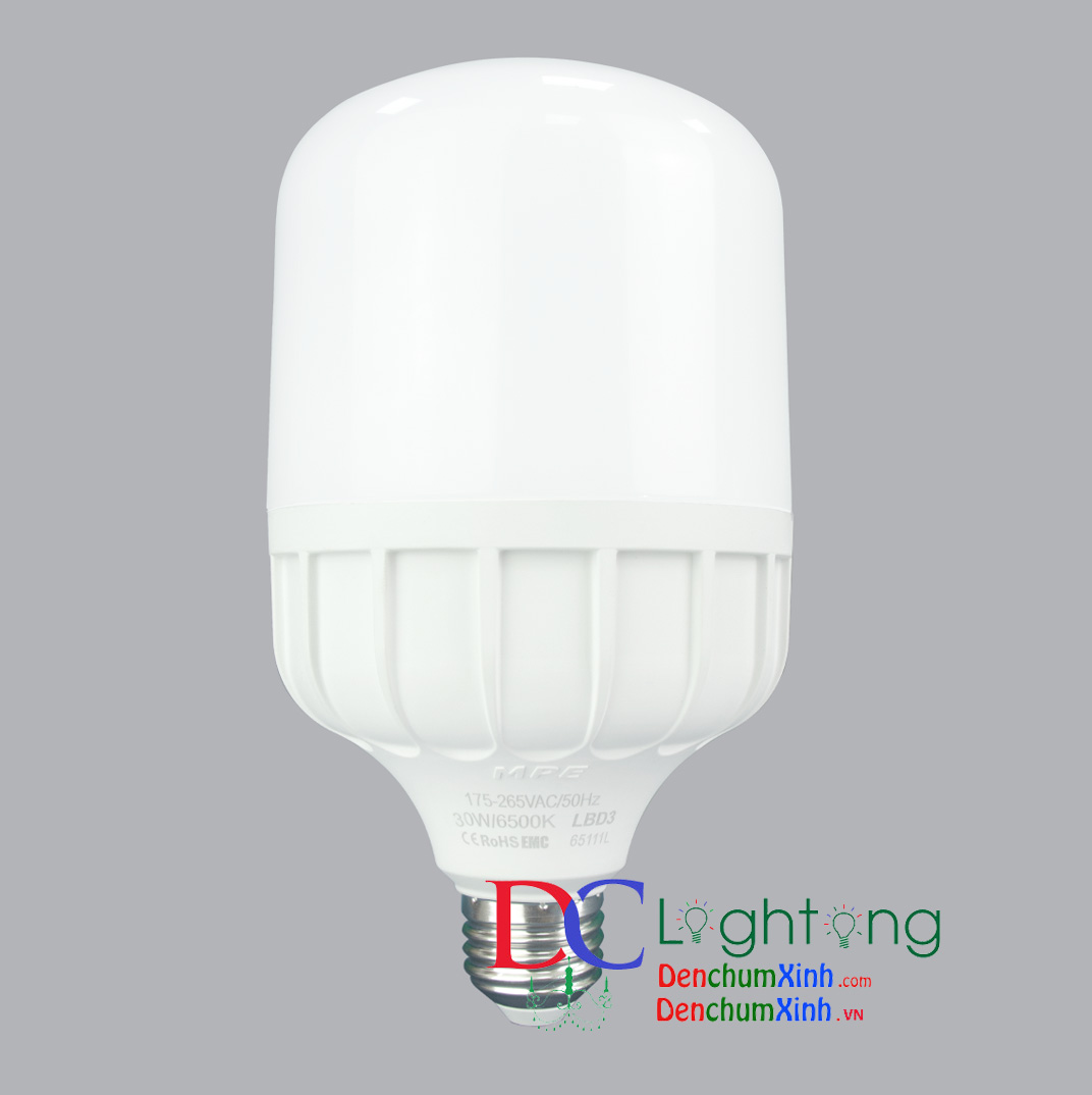 Đèn led trụ mpe - đèn led buld mpe- 30w - lbd3-30w - 2 năm đổi mới