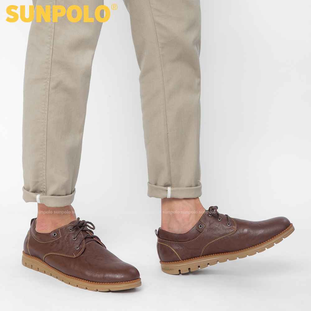 Sunpolo Cs4060 Cowhide Men's Shoes (Red Brown)