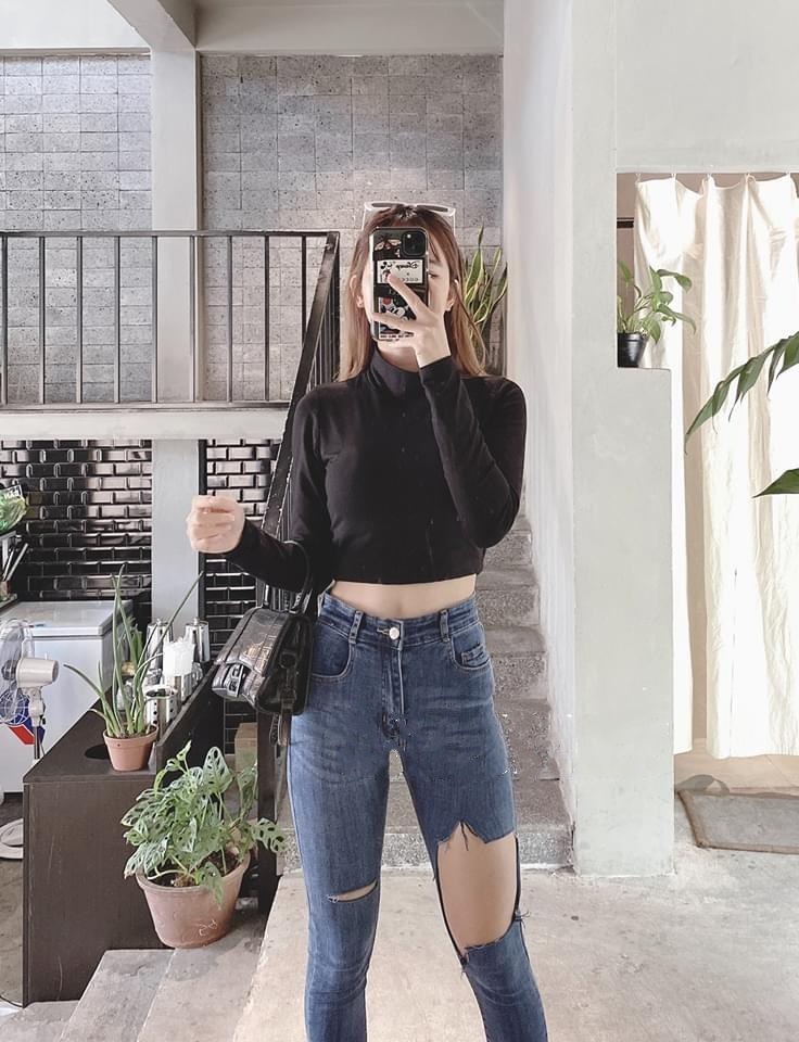 Quần jean nữ lưng cao RÁCH 2 BÊN TO NHỎ XÉ tua lai siêu tôn giáng chất jean giãn s4-31