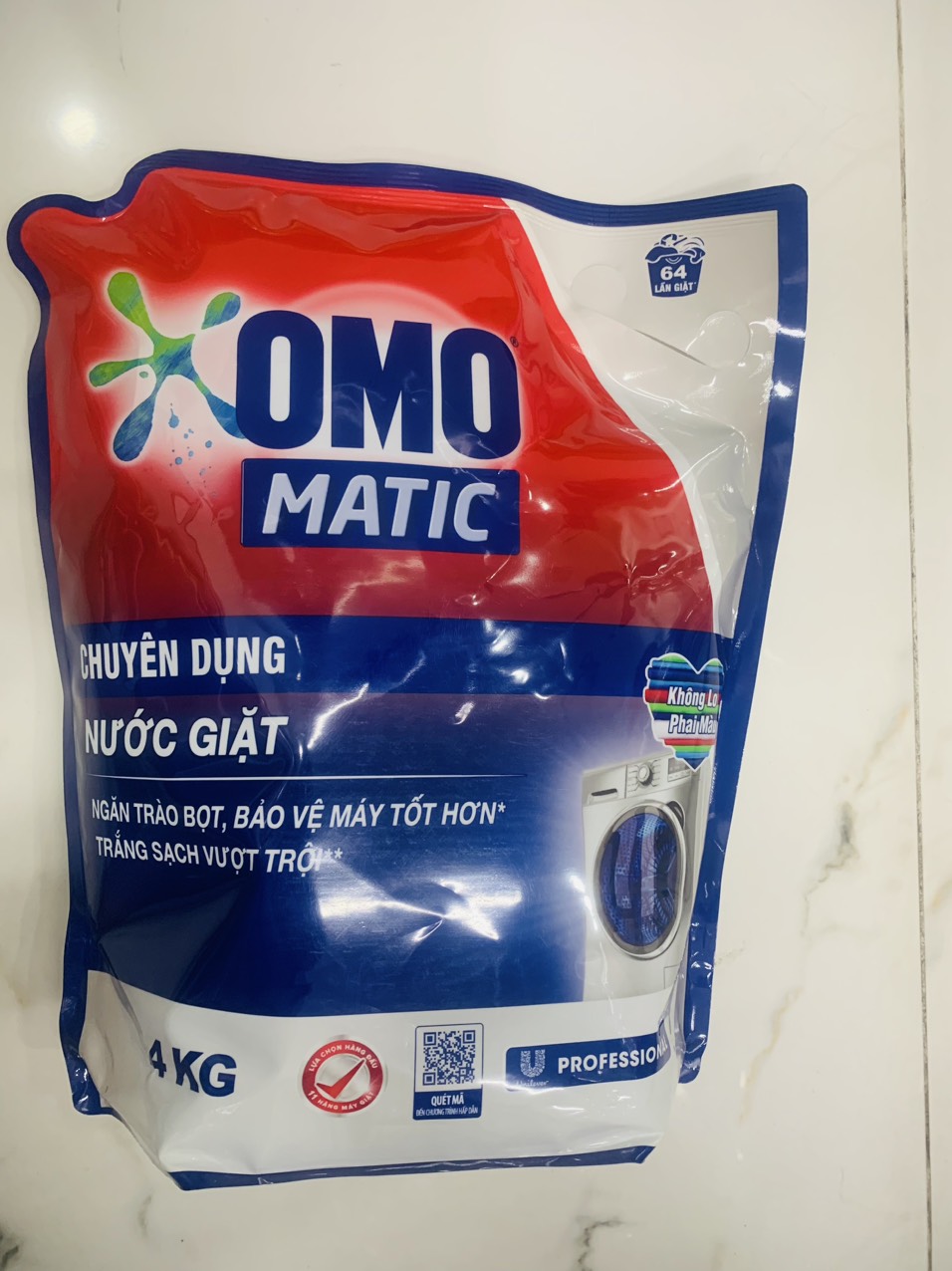 (set 2 túi - mẫu mới 2023) Nước giặt OMO Matic 4KG Cửa Trước túi