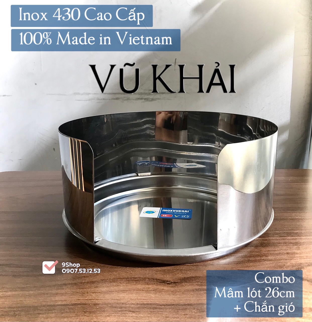 Bếp Cồn Inox 430 Cao Cấp - Thương Hiệu Vũ Khải