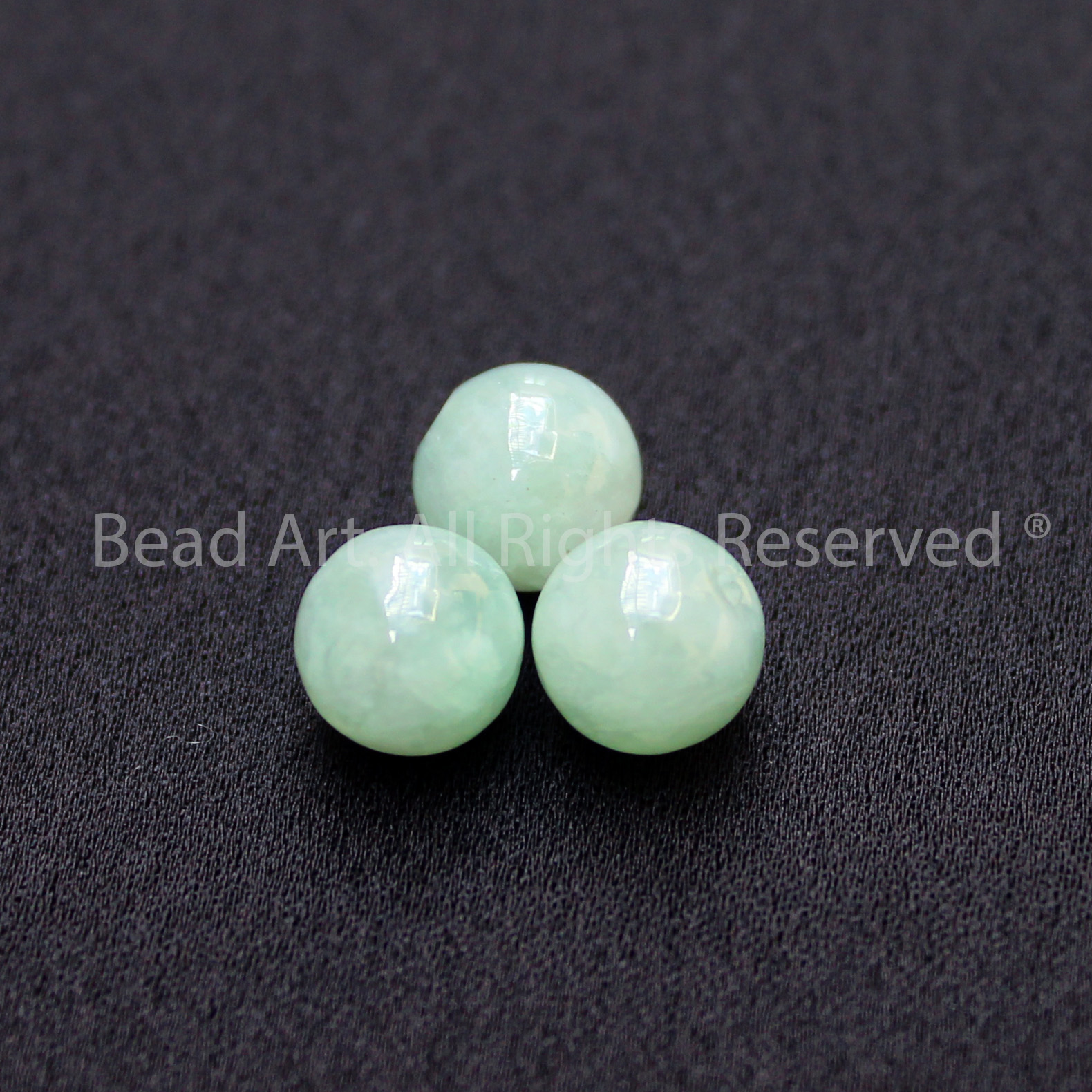 [1 Hạt] 7.5MM Đá Cẩm Thạch Myanmar Tự Nhiên Xanh Lá Nhạt Loại AA, Myanmar Jadeite, Mệnh Mộc, Hoả, Phối Vòng Tay Phong Thuỷ, Chuỗi Hạt - Bead Art