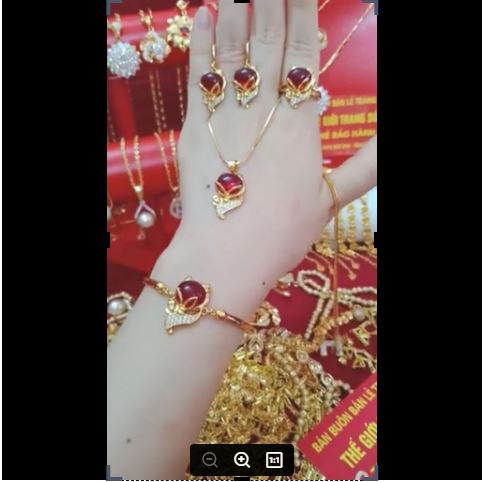 Bộ trang sức hồ ly đá đỏ