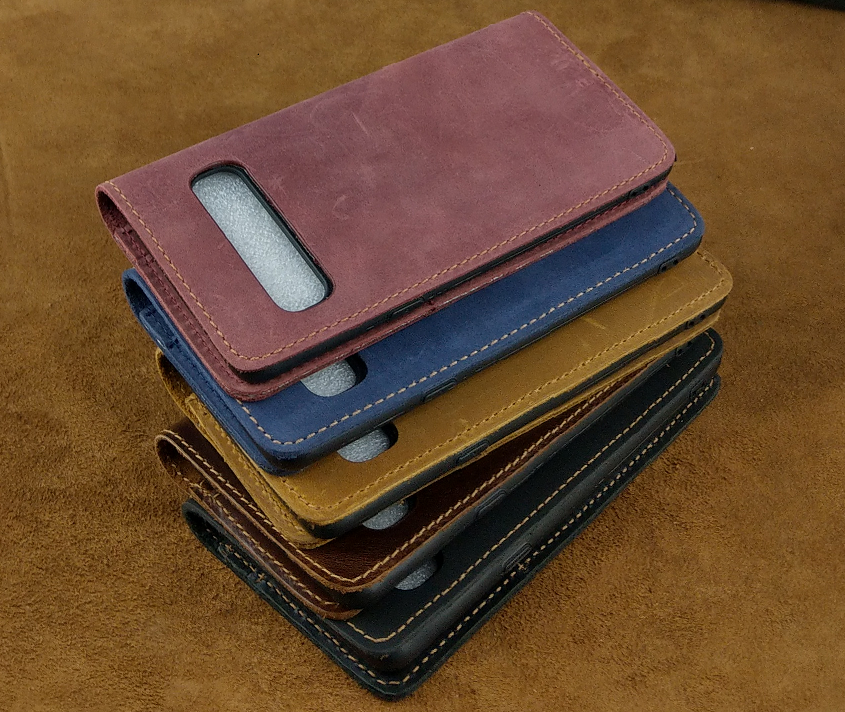 Bao Da Samsung S10 5G Handmade Da Bò Thật