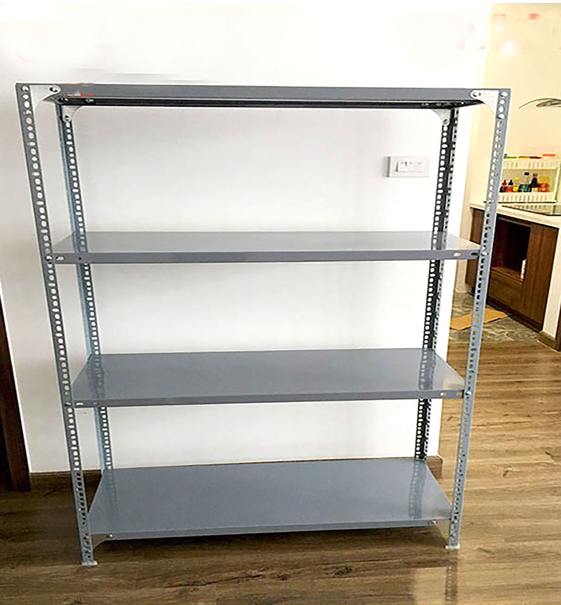 Kệ sắt v lỗ đa năng 4 tầng dài 0,6m x rộng 0,3m x cao 1,2m - Màu Xám