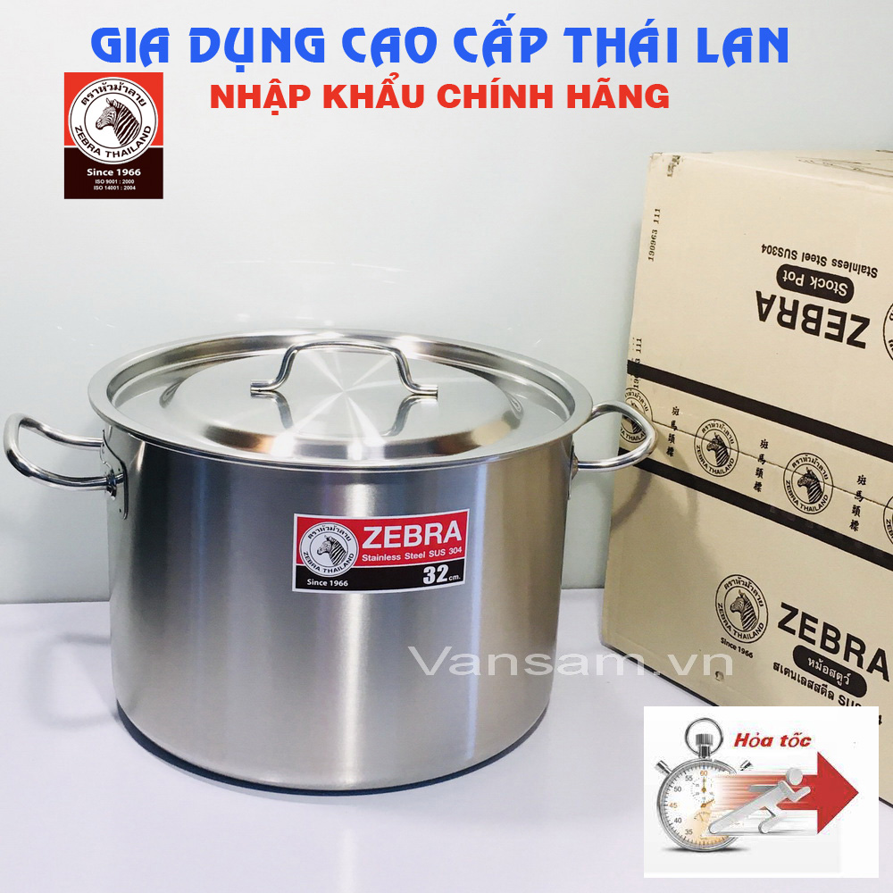 Nồi hầm xương thấp inox 304 zebra 32cm x 23cm - dung tích: 18,5l - 171132