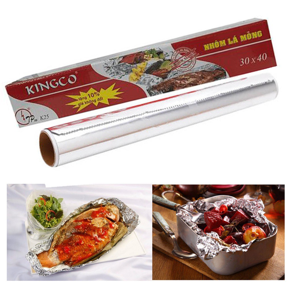 Giấy bạc, màn nhôm nướng (45cmx5m) loại tốt
