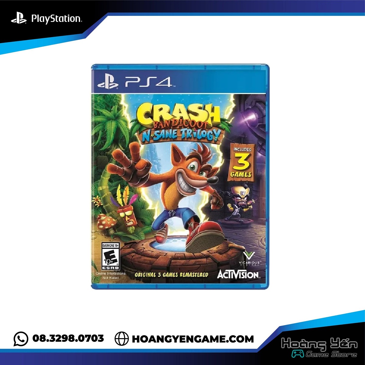 Đĩa Game Crash Bandicoot N. Sane Trilogy Ps4