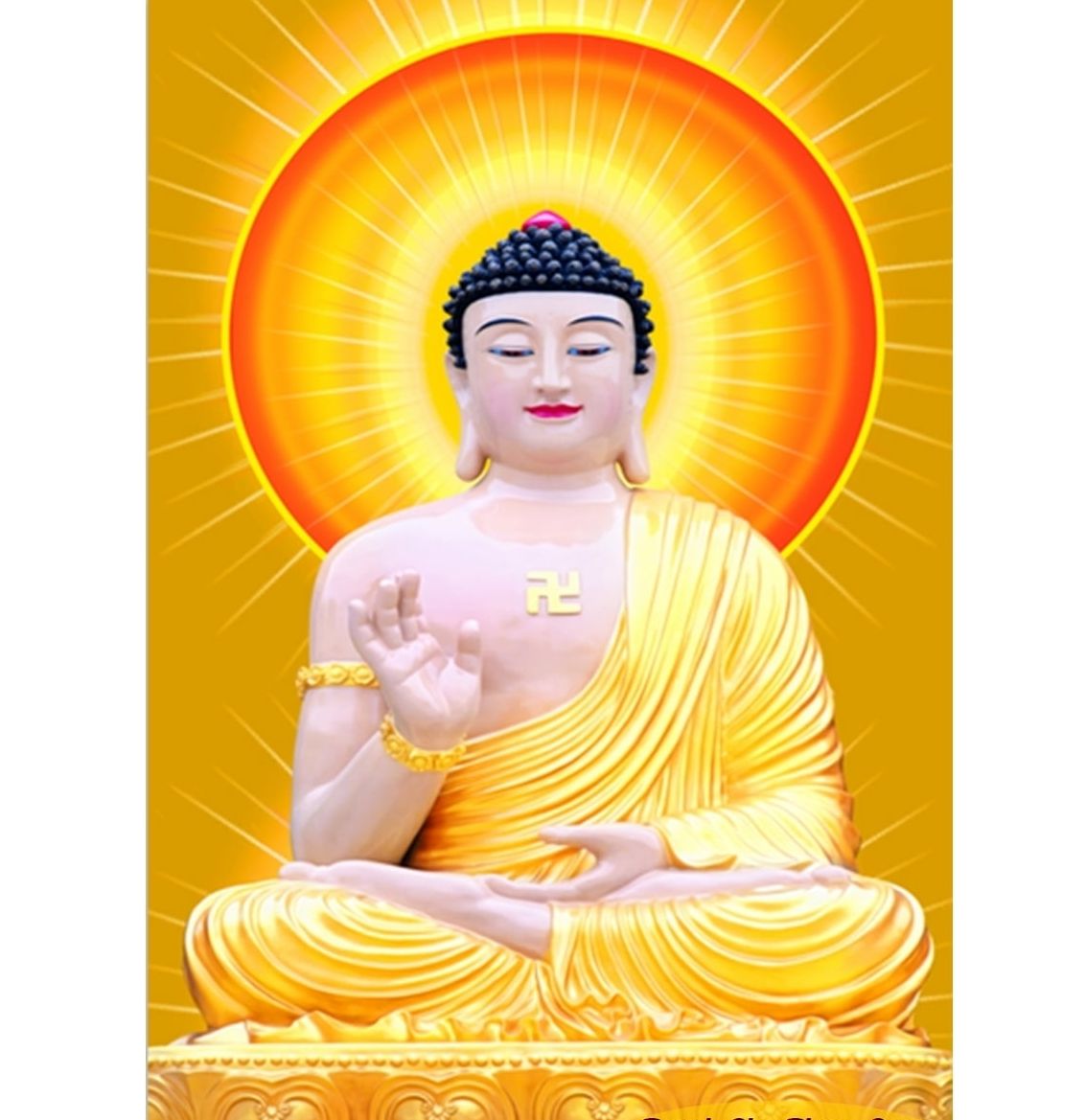 Tranh Phật Tổ Như Lai tặng khung tranh phật giáo miễn phí trang trí