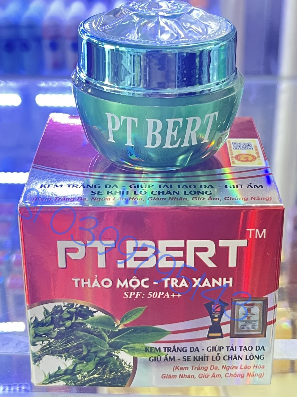 Kem pt. bert thảo mộc trà xanh, mụn, nám, trắng da 20g vip