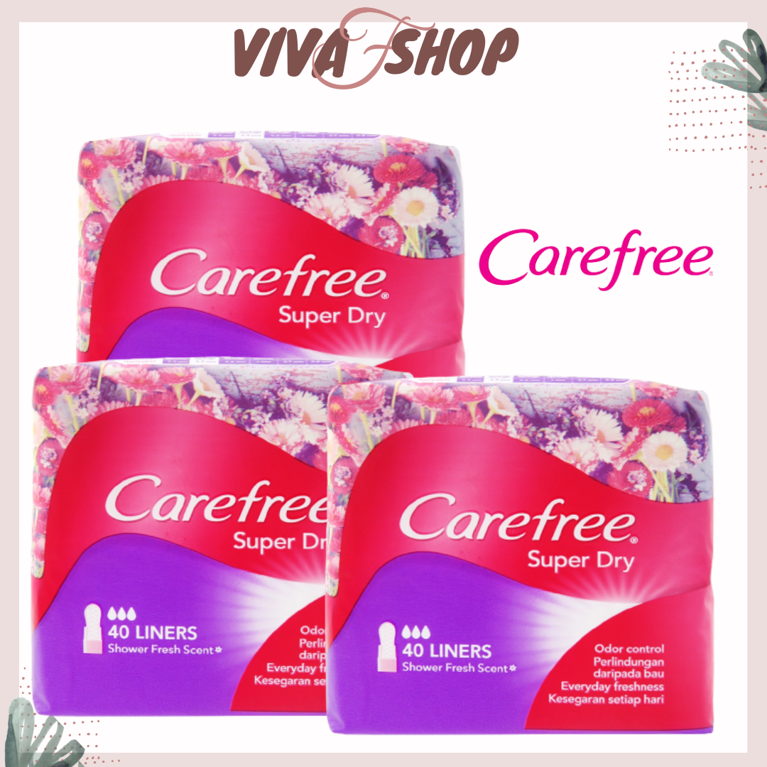 Sanitary napkins day carefree Daily super absorbent super dry 40 liners 40 pieces strips tape sanitary