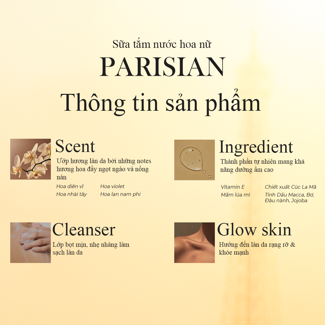Sữa tắm nước hoa Nữ Parisian 265ml