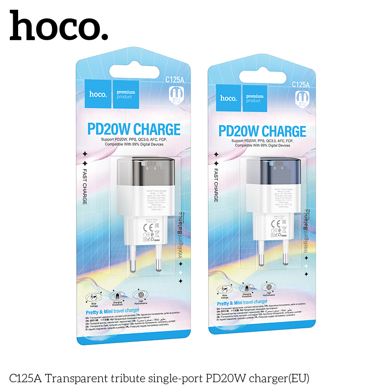 Bộ cốc và cáp sạc hoco c125a cổng typec to typec / type to lightning pd 20w - nhất tín authorised store