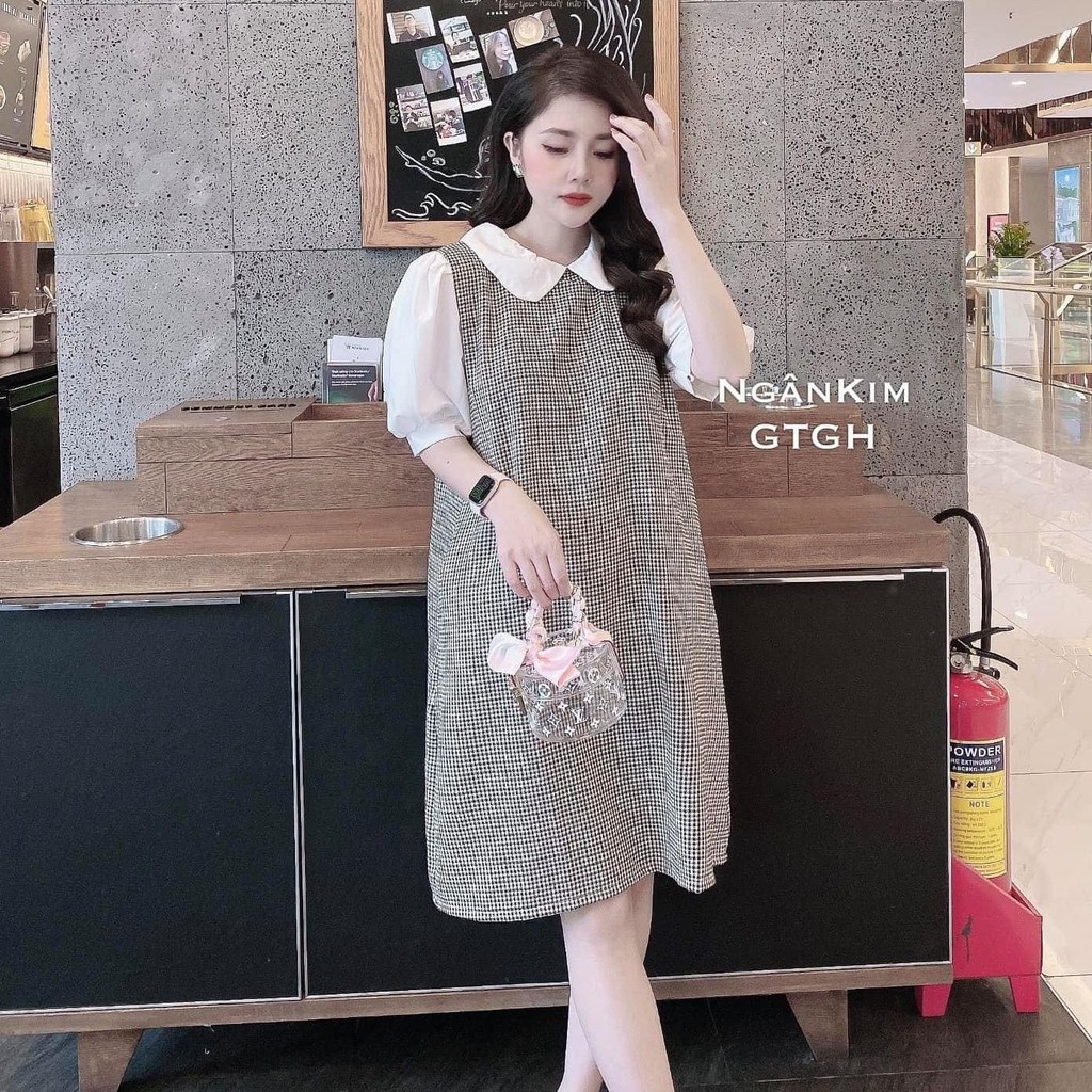 Đầm bầu công sở bigsize tay phồng⚡Thời trang bigsize - thời trang bầu⚡ đầm bầu váy bầu đẹp