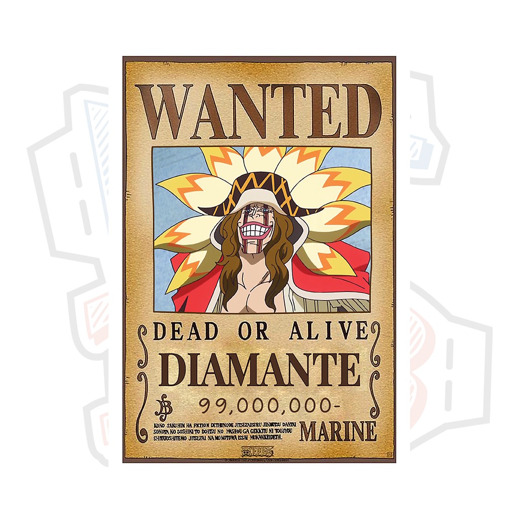 Poster truy nã Diamante - One Piece