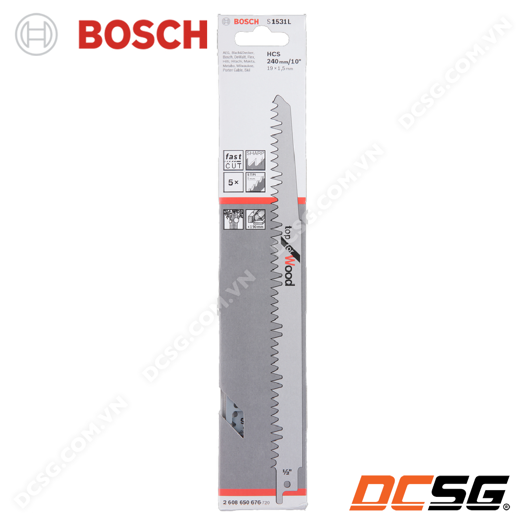 Lưỡi cưa kiếm cắt cây gỗ tươi s1531l bosch 2608650676 dcsg