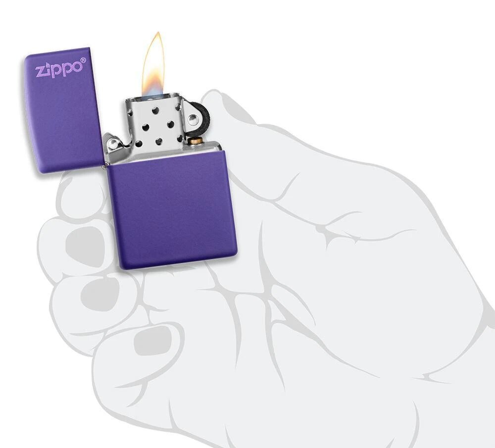 Zippo Lighter Purple Matte Zippo Logo 237Zl