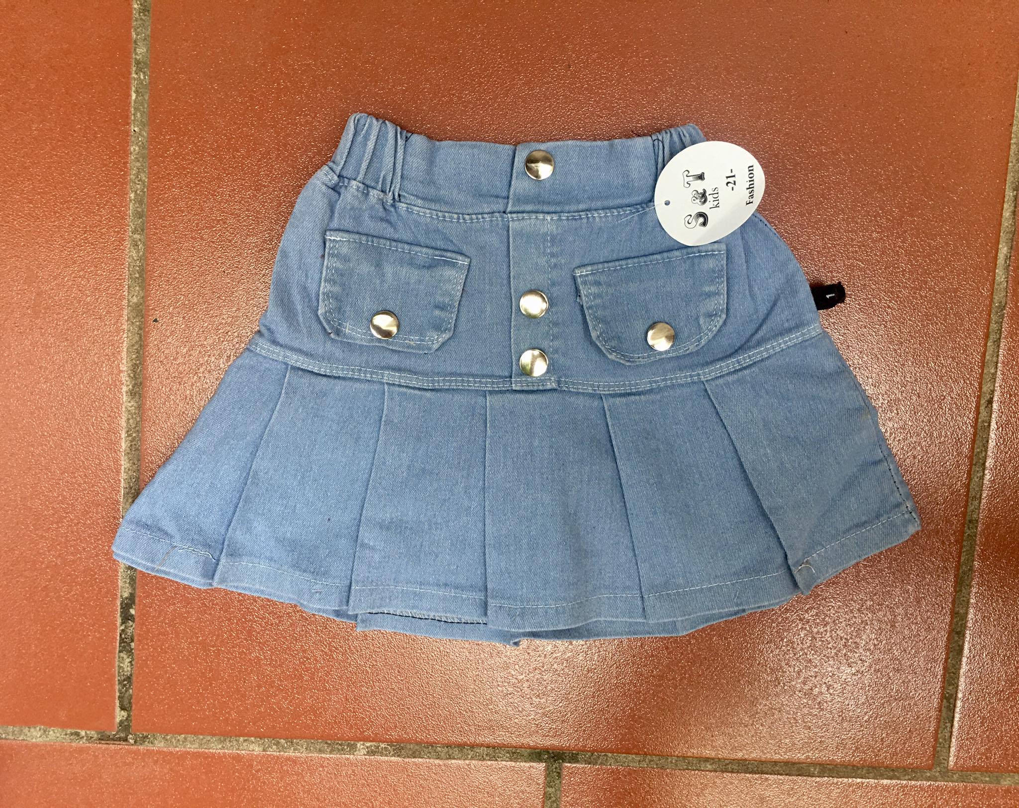 Size đại 16-28kg: chân váy jeans xếp li cho bé gái - cvjxl