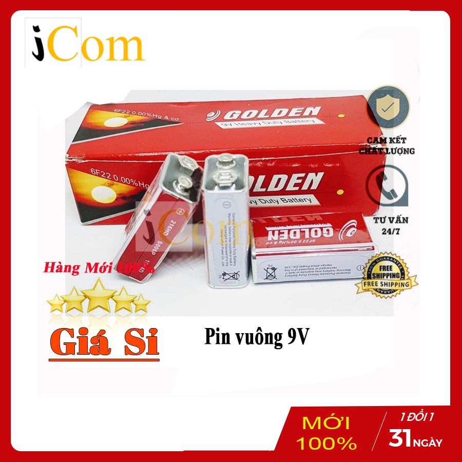 Hộp 10 viên pin khối 9v goltoe