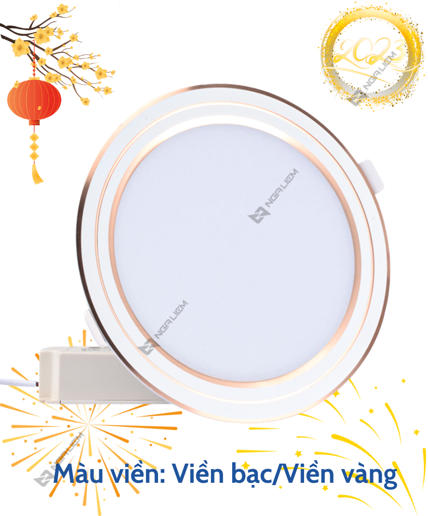 Đèn LED Panel tròn PT05 9W/135 Rạng Đông (Viền Vàng/ Viền Bạc)