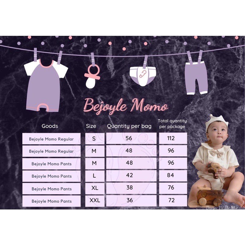Bỉm Bejoyle MoMo chất lượng. Đủ size