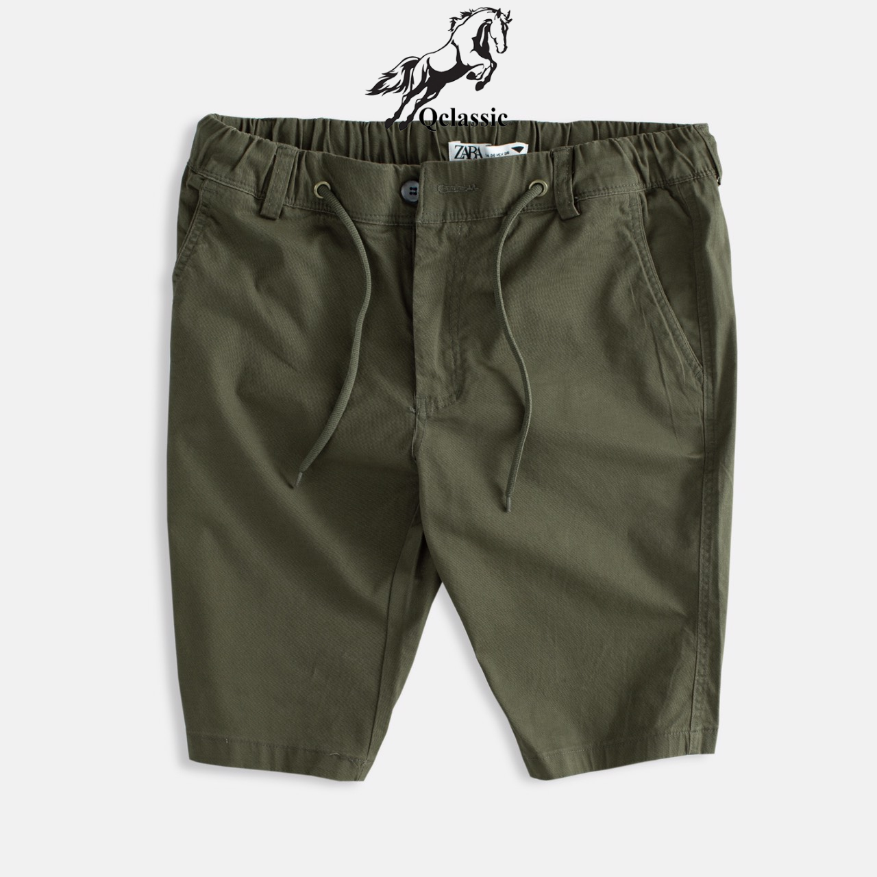 Quần short kaki nam lưng thun dây kéo có dây rút co giãn màu mới, dễ dàng vận động, dễ phối đồ
