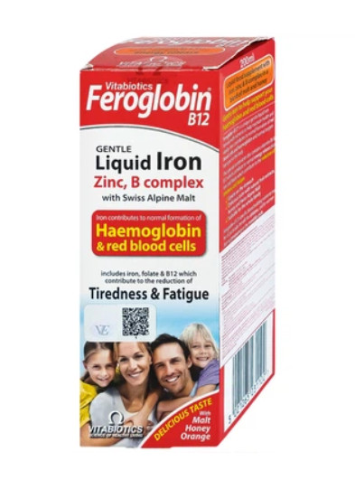Thực phẩm bảo vệ sức khỏe Feroglobin B12 Liquid Vitabiotics bổ sung sắt, acid folic và vitamin