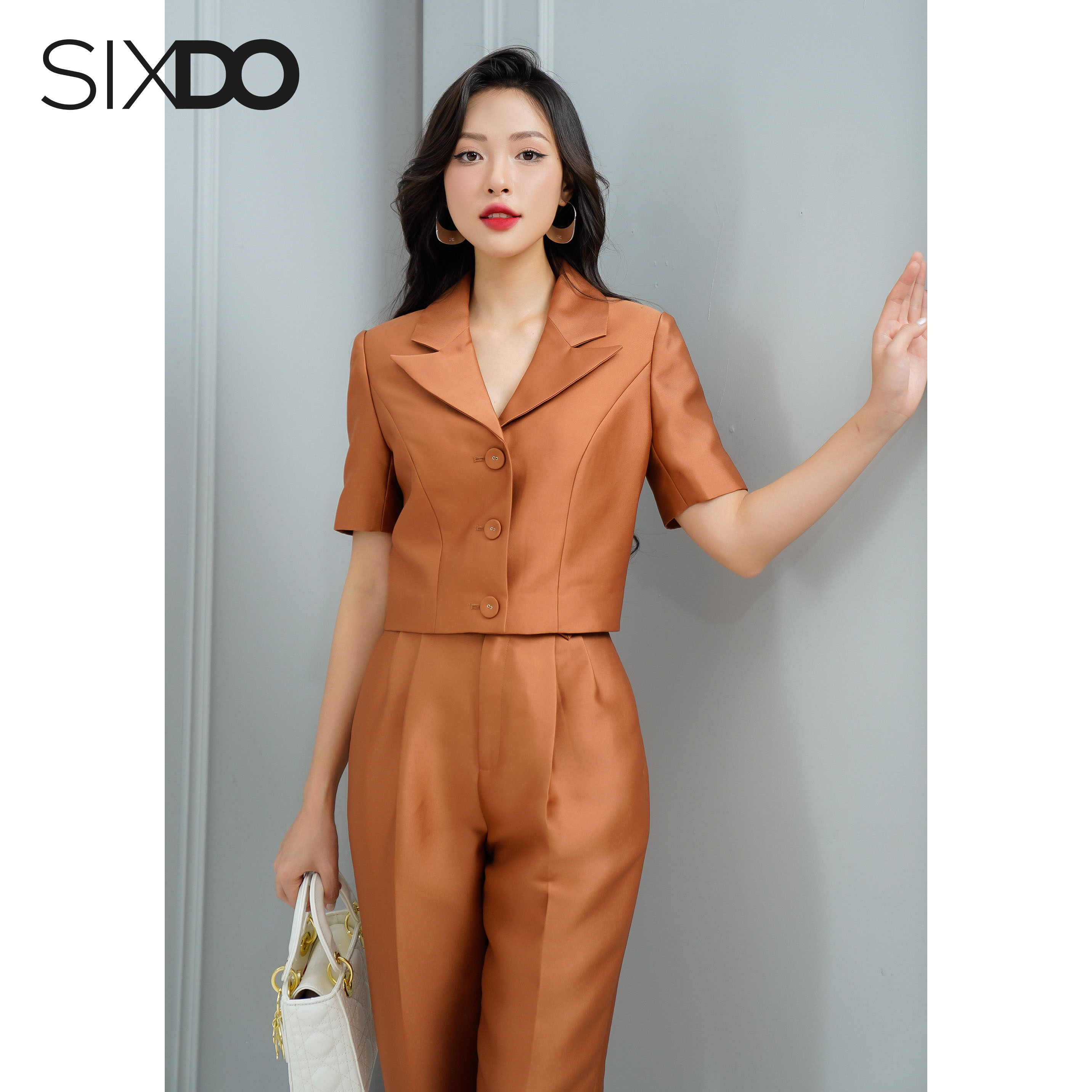 Áo Vest nữ taffeta dáng lửng SIXDO