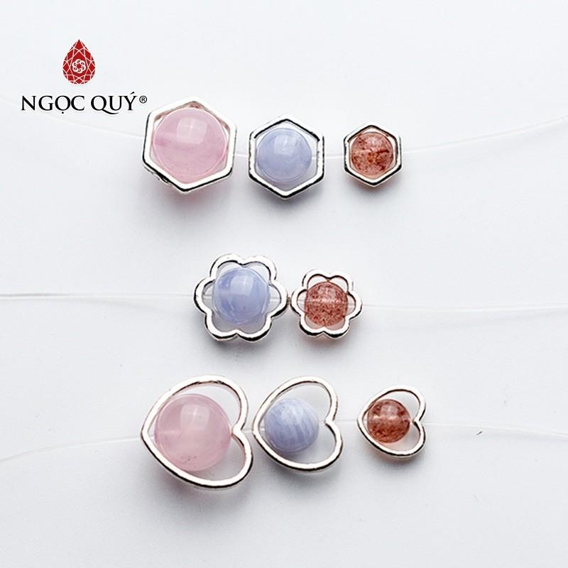 Trái tim bạc lồng hạt xỏ ngang - Ngọc Qúy Gemstones