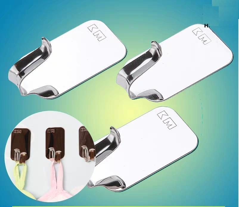 Bộ 3 móc dính tường inox 304 KM móc dán tường chịu lực, móc treo đồ tiện ích gia đình