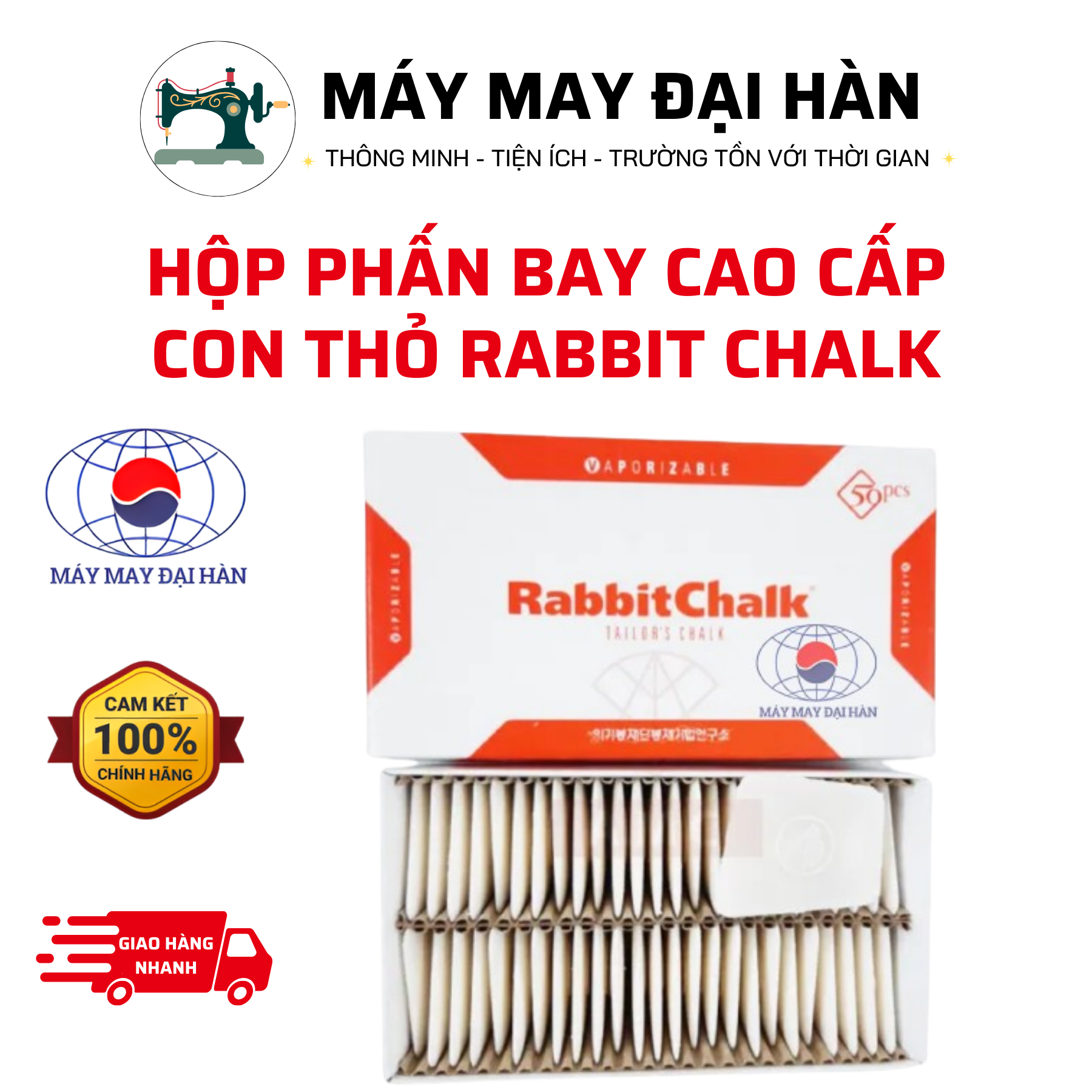 Hộp phấn bay cao cấp con thỏ rabbit chalk hàn quốc dành cho thợ may