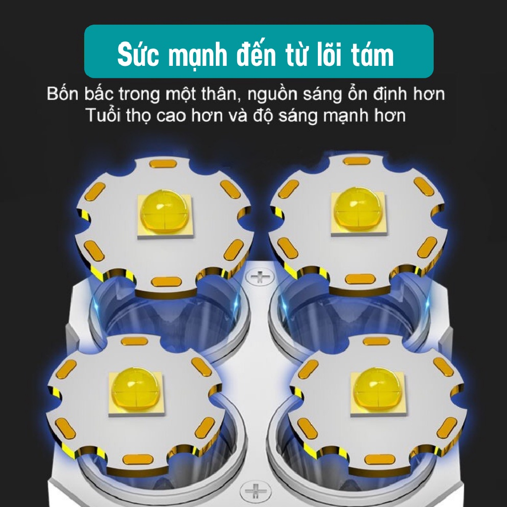 ĐÈN PIN 4 LED L19 - SẠC PIN USB