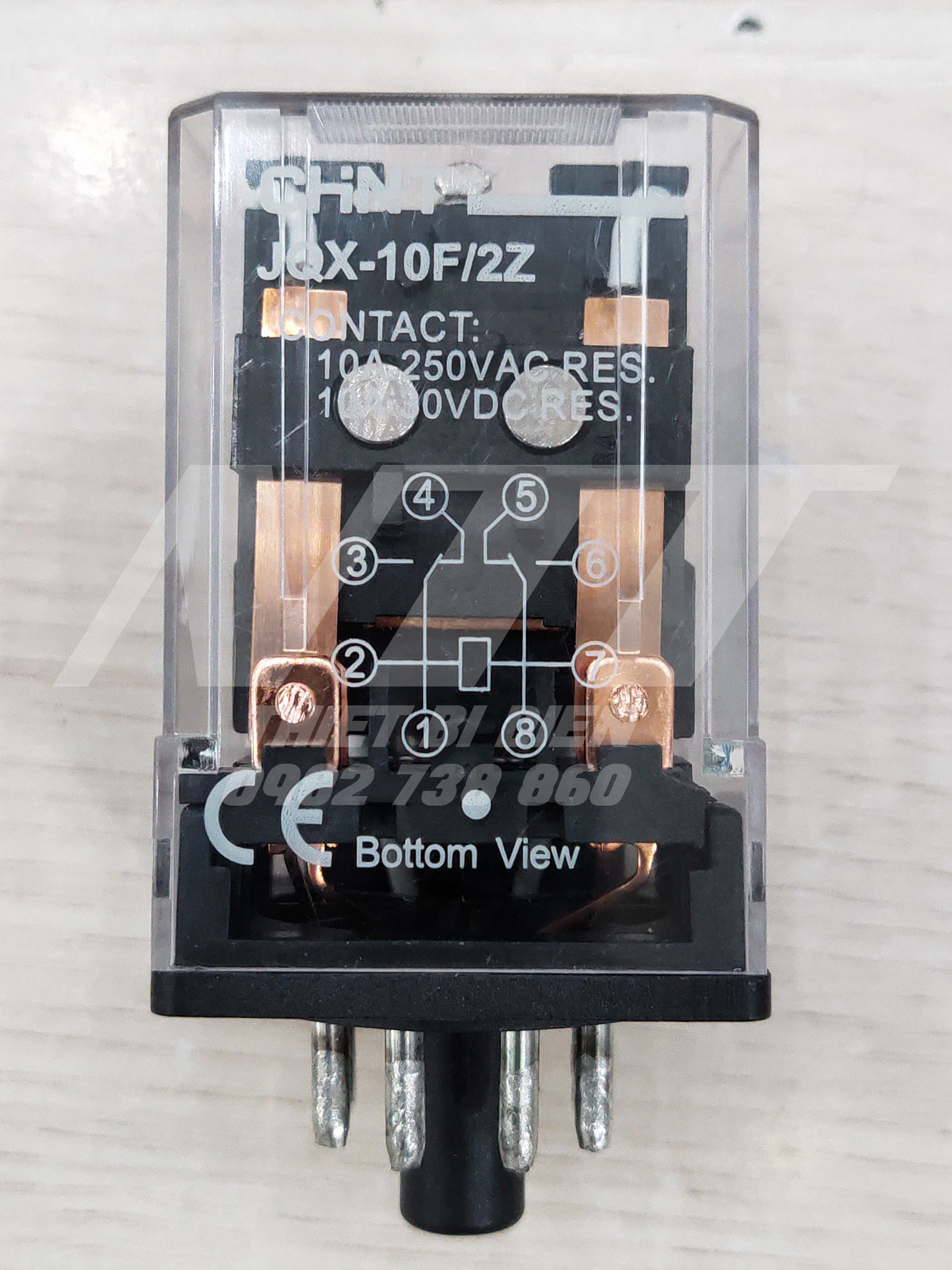Relay kiếng 8 chân tròn jqx-10f/2 chint