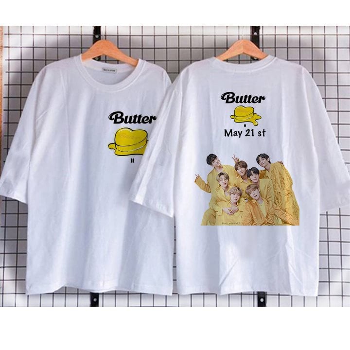 Áo thun nam nữ mùa hè in hình BTS Butter đẹp lung linh dành cho fan yêu thích