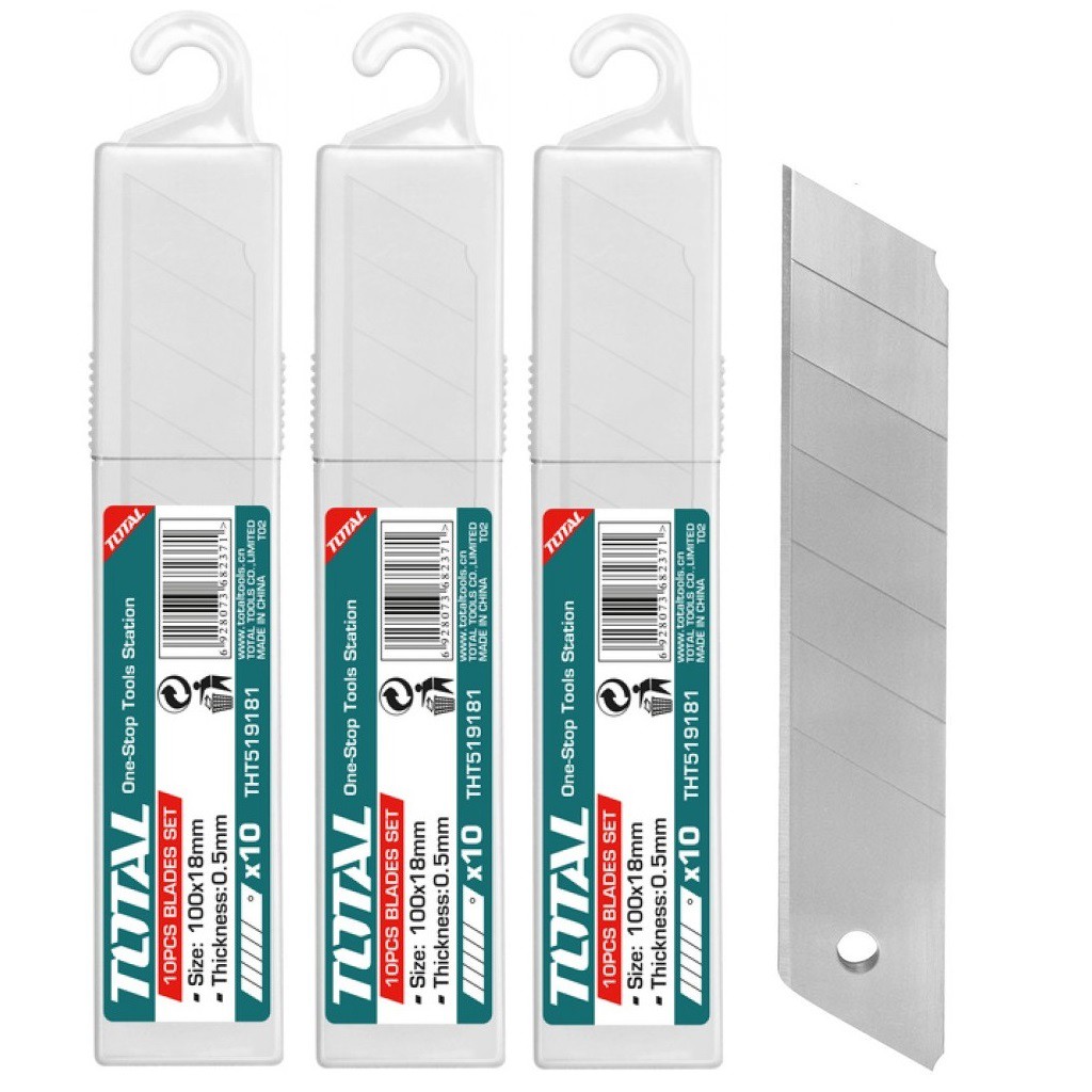 Bộ 10 lưỡi dao rọc giấy total tht519181