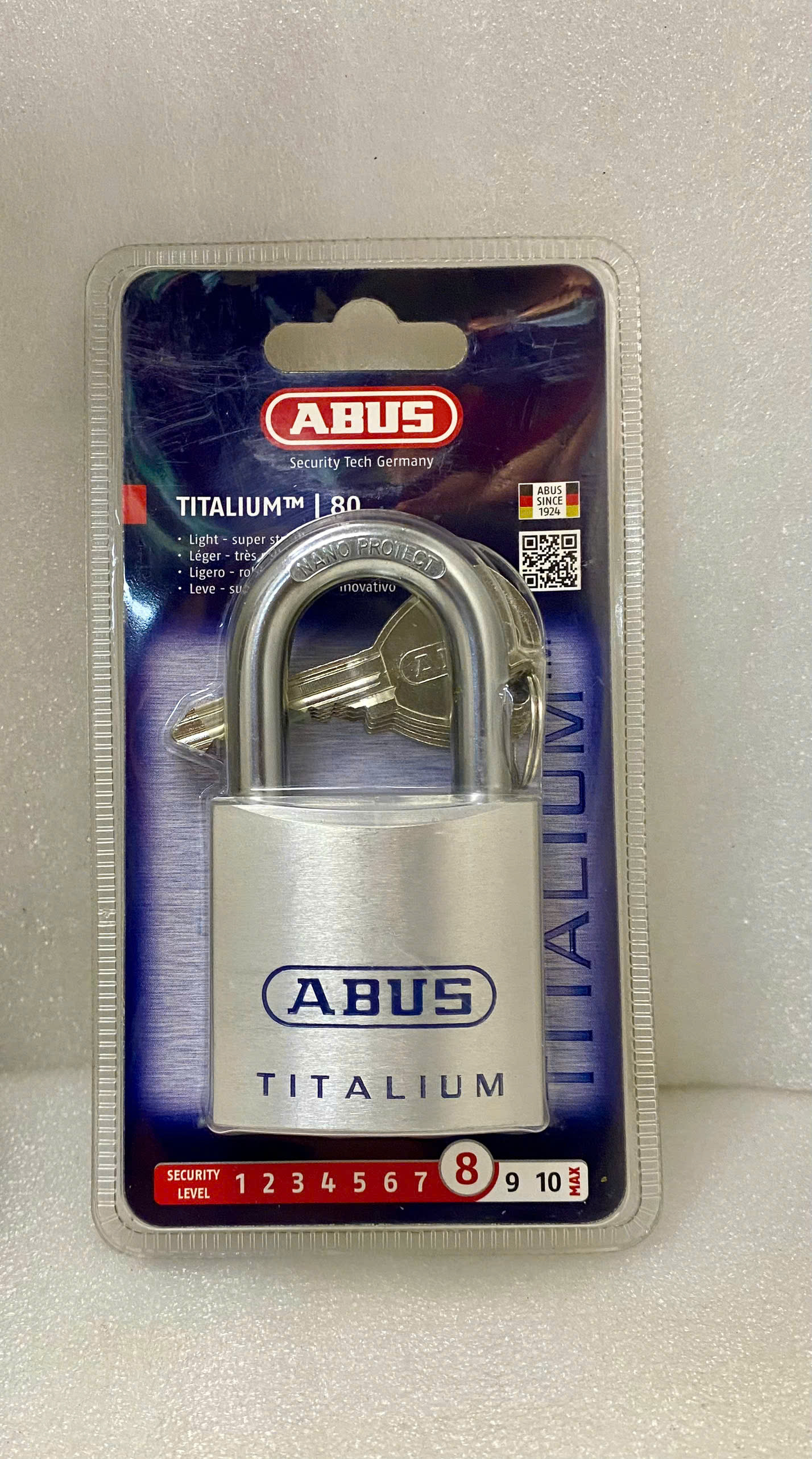 [HCM]ABUS 80TI/50 KHOÁ BẤM ABUS TITALIUM 80TI/50 CÓ 4 CHÌA CAO CẤP CHỐNG CHÌA VẠN NĂNG KHOÁ ĐỨC