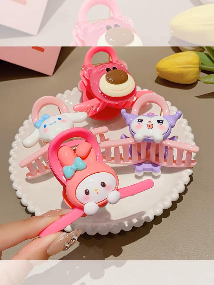 Set 4 kẹp càng cua cho bé hình gấu dâu cute