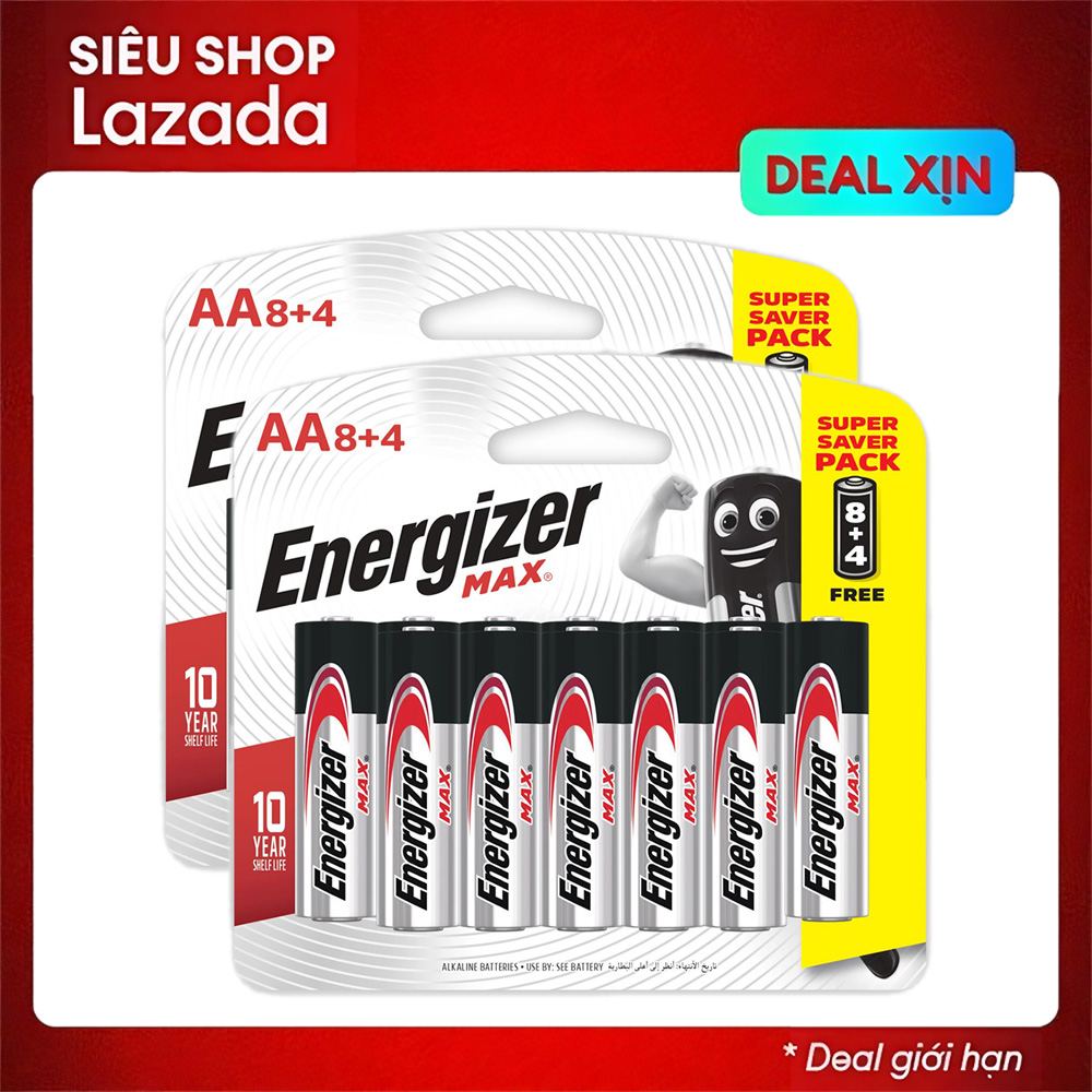 Bộ 16+8 Pin AA Energizer Alkaline chống chảy E91 pin tiểu 1.5V dùng tốt với mọi thiết bị