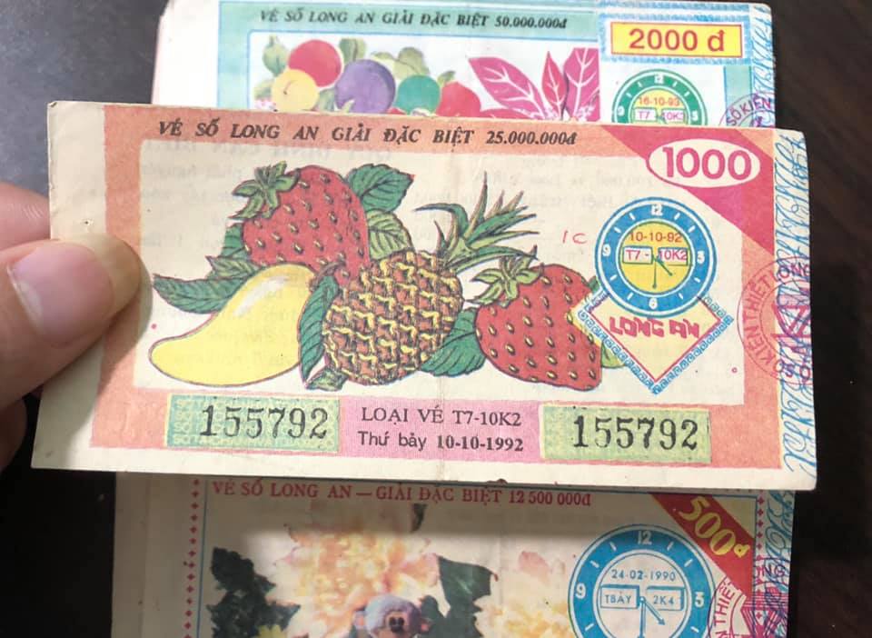 Tờ vé số 199x tỉnh Long An sưu tầm