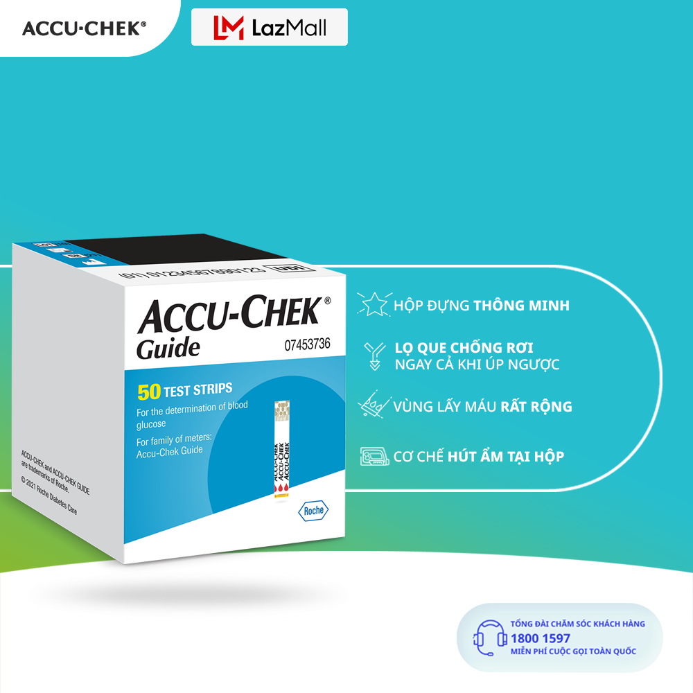 Hộp 50 Que Thử Đường Huyết ACCU-CHEK® Guide