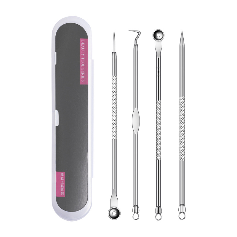 Bộ 4 Que Nặn Mụn Trứng Cá, Mụn Đầu Đen Chăm Sóc Cá Nhân (Full Box)