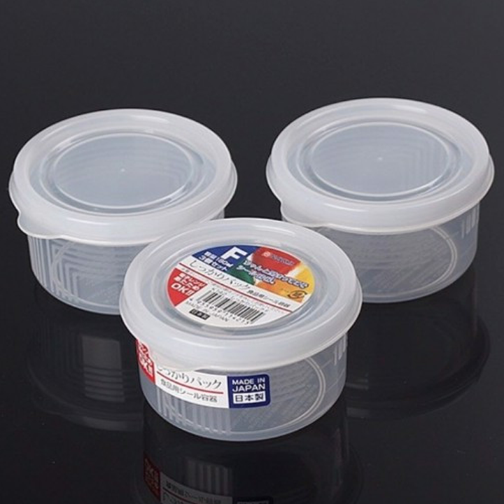 Set 3 hộp chia thực phẩm Nakaya Nhật Bản (180ml x3) Nhựa PP kháng khuẩn, không chứa BPA, dùng lò vi sóng, đông lạnh